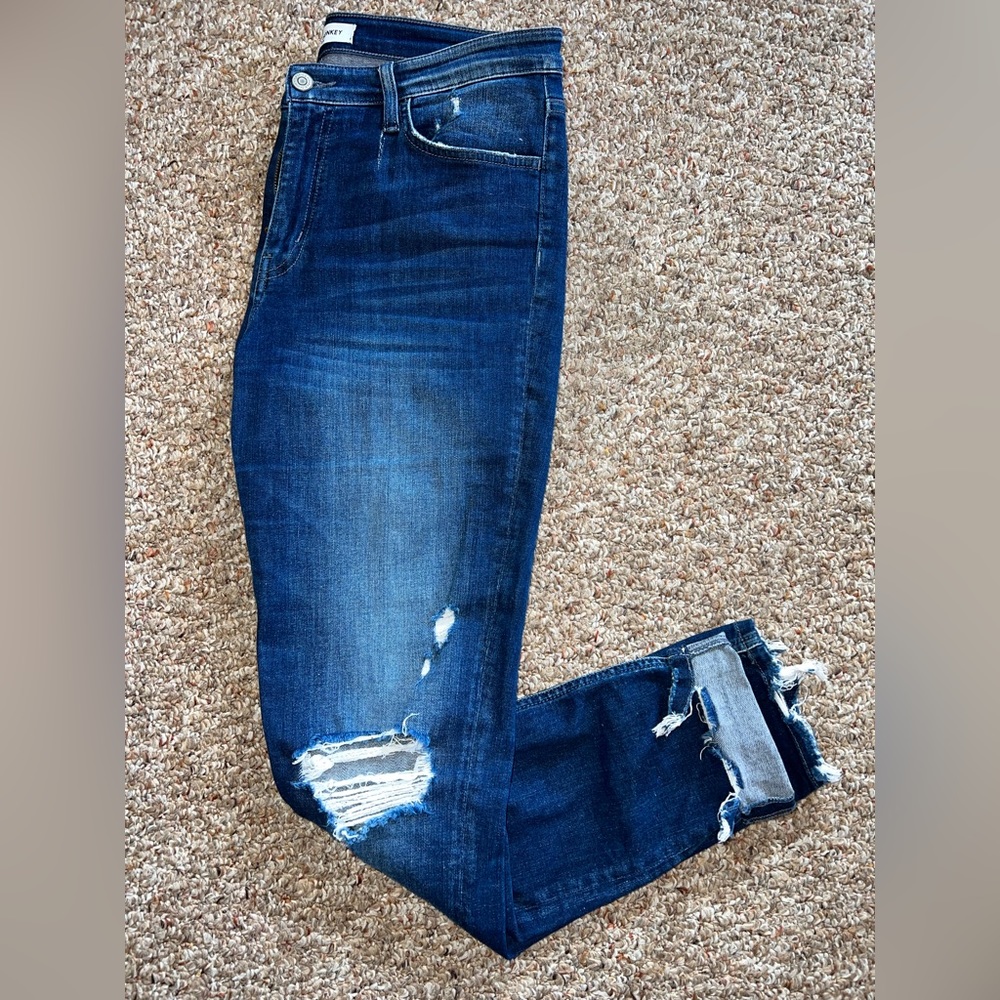 Flying Monkey Mid Rise Skinny Jeans